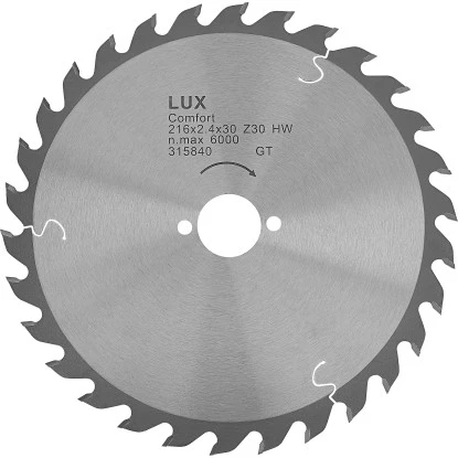 LUX HM-Kappsägeblatt Holz Ø 216 Mm 30 Zähne 3 LUX HM-Kappsägeblatt Holz Ø 216 Mm 30 Zähne