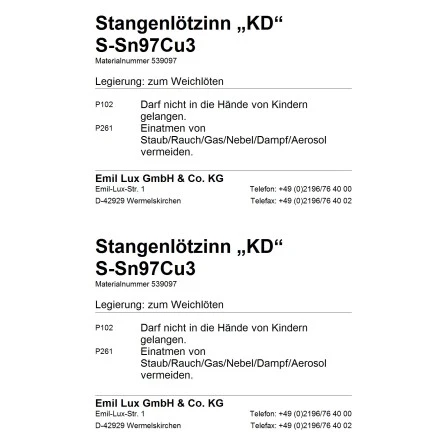 LUX Stangenlötzinn 410 G Kupfer 4 LUX Stangenlötzinn 410 G Kupfer – Bild 2